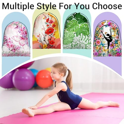 Gymnastics Grip Bag Lightweight Small Drawstring Grip Bags for Gymnasts - color: Flower Art-red
