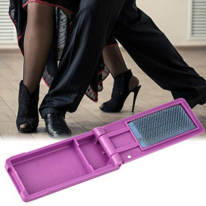 Dance Shoes Brush, Cleaner Suede Sole Wood Cleaning Dancing Shoe Footwear Ballroom Brushes Light Weight Care Tangos Portable Foldable Polishing Multifunction Boot Bristles Polish Applicator - color: Purple