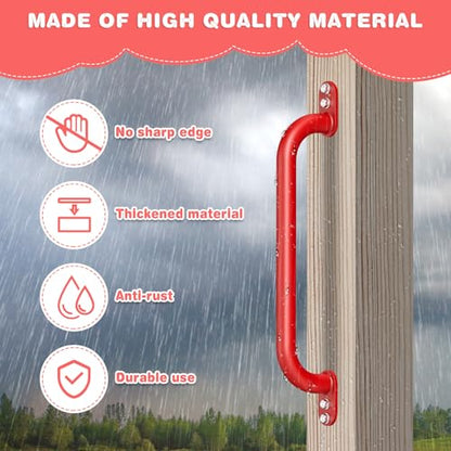Dolibest 6 Pack 17-Inch Safety Handle, Heavy Duty Metal Safety Playground Handles, Indoor Monkey Bars, Playset Grab Handles for Kids Playhouse, Climbing Frame, Treehouse, Swing Set Accessories -Red - color: D:Red-17 Inch-6pcs