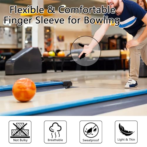 HALLEAST 30 Pieces Finger Sleeves for Bowling, Disposable Bowling Thumb Sleeves Anti-Sweat Breathable Protector Seamless Lightweight Anti-Skid Glove for Right Hand & Left Hand - size: Large