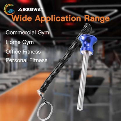 Universal Magnetic Weight Stack Pin with Pull Rope - Heavy Duty Gym Pin for Weight Stack Machines | Commercial & Home Gym Accessories | Replacement Weight Pins for Strength Training Equipment - color: Blue