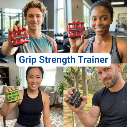 Grip Strength Trainer - Hand Strengthening Device, Forearm Strengthener, and Finger Trainer. Hand Gripper Strengthener and Guitar Finger Exerciser. - color: Lite