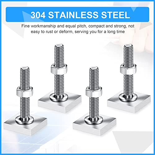 12 Pcs T Slot Bolts M6 35 mm Square Head T Bolts for Roof Rack Stainless Steel Roof Rack Accessories Heavy Duty T Track Bolts with Nuts Washer Barrels Kit for Kayak Ski Bike Rail Carrier
