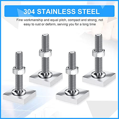 12 Pcs T Slot Bolts M6 35 mm Square Head T Bolts for Roof Rack Stainless Steel Roof Rack Accessories Heavy Duty T Track Bolts with Nuts Washer Barrels Kit for Kayak Ski Bike Rail Carrier
