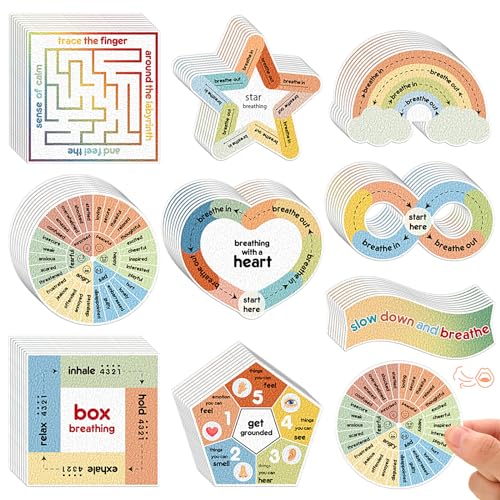 Libima 72 Pcs Anxiety Sensory Stickers Textured Stickers Fidget Mindfulness Sticker School Counselor Supplies Adult Sensory Items Anxiety Relief, 9 Styles (Retro Color) - color: Retro Color