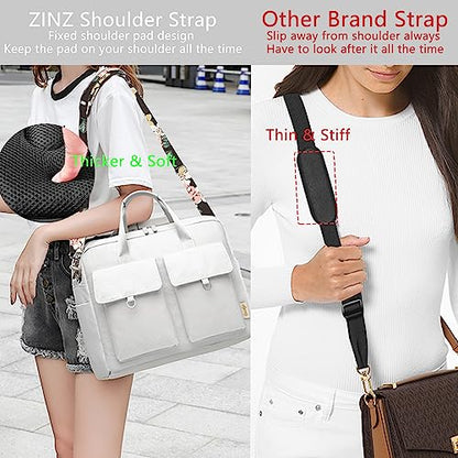 ZINZ Shoulder Strap 78" Universal Handbag Strap with Ultra-thick Fixed Padded and Dual Balanced Adjustable Buckles Shoulder Crossbody Strap for Briefcase Messenger Bag Laptop bag Luggage，Black rose - color: Black Rose