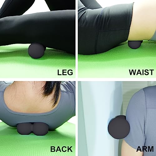 Hard Peanut Massage Ball, Double Lacrosse Massage Ball. Deep Tissue Massage Roller Mobility Ball for Physical Therapy Myofascial Release Muscle Relaxer Acupoint Massage (Black) | Mobility Massager Tool for Deep Tissue Physical Therapy Myofascial Release T