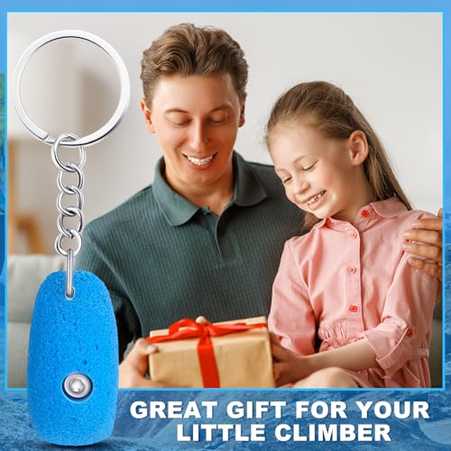Wonderjune Rock Climbing Keychain Valentine's Birthday Gift Climbing Accessories for Climbers Friends Women Men Hiking Lover - color: Blue