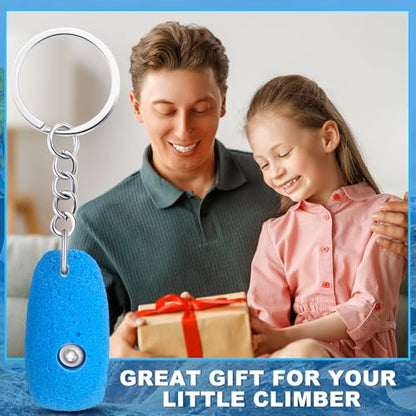 Wonderjune Rock Climbing Keychain Valentine's Birthday Gift Climbing Accessories for Climbers Friends Women Men Hiking Lover - color: Blue