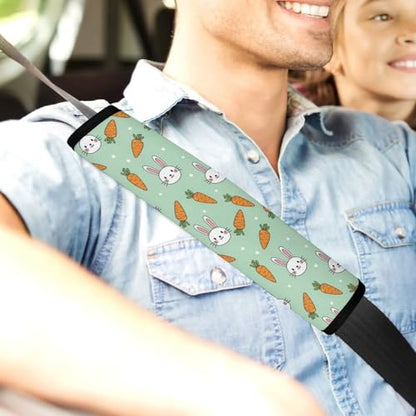 2PCS Cartoon Rabbit Cute Bunny Carrot Car Seat Belt Pad Universal Fit Seat Belt Covers Cushion for Kids, Car Seats Pushchair Strollers High Chair Pushchair, Easy Install (No Tool) - color: Pattern 903