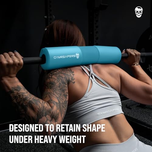 Gymreapers Barbell Squat Pad - Protective Bridge Pad For Hip Thrust, Squats, Lunges - Hip Support, Neck Protection For Bar - color: Cyan
