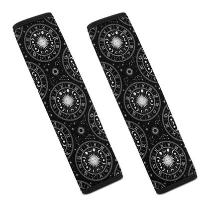 Universal Soft and Comfortable Witchcraft Alter Tarot Galaxy Zodiac Silver Seat Belt Shoulder Pad for Girls and Boys, Most Cars, 2 Pack Seat Belt Covers Cushion Shock Absorption - color: Pattern 297