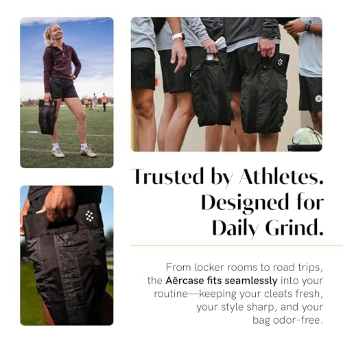 Salt Aērcase Smell Proof Cleat Bag – XL Size - Athletic Soccer & Golf Shoe Bag for Smelly Cleats & Gym Shoes- Durable, Water-Resistant, & Easy to Clean