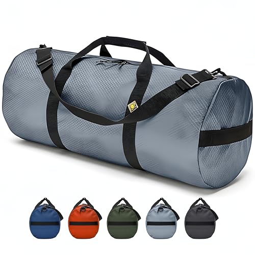131L Expedition Heavy Duty Duffle Bag, Weatherproof Ripstop Travel Gear Bag | Folds flat for storage. #10 double-slider zipper with splash cover. Wraparound handles rated for heavy loads. - color: Steel Grey, size: 16" x 40" (131 Liters)