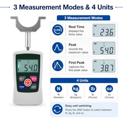 Muscle Strength Tester - 500N Digital Handheld Dynamometer for Strength Training, Rehab & Fitness Tracking | Portable & Precise
