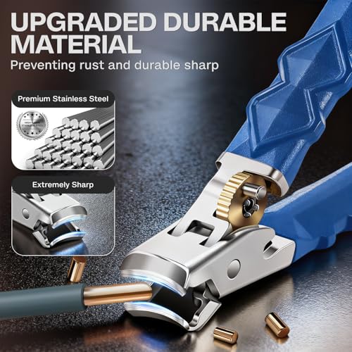 Wide Jaw Toenail Clippers for Thick Nails - Heavy Duty Stainless Steel Nail Clippers with Ergonomic Handle, Ultra Sharp Ingrown Nail Cutters for Men & Seniors.