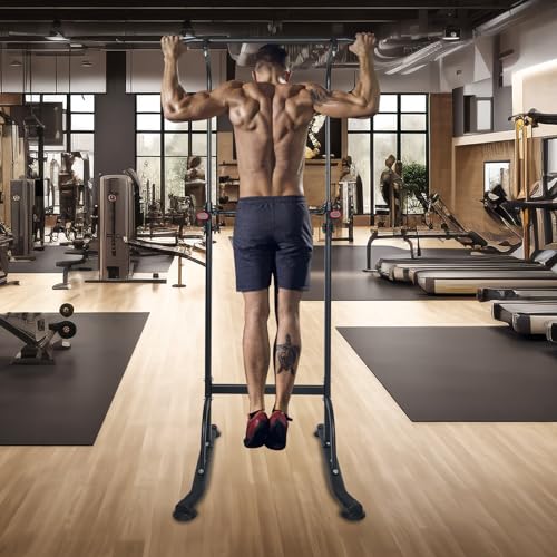 Adjustable Height Dip Bar Station, Heavy Duty Dip Station for Home Gym,Multi-function Dip Station Pull Up Bar Full Body Strength Training Workout Fitness Equipment for Tricep Dips - color: Pull Up Bar