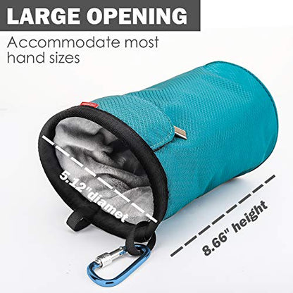 Moko Rock Climbing Chalk Bag, Bouldering Chalk Pot Bucket with Adjustable Belt & Carabiner Drawstring Climbing Gear - color: Light Blue, style: Straight Cylinder