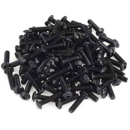 105 Pieces M4 x 16mm Button Head Socket Cap Screws, Thread Pitch 0.7mm, Sutemribor M4 Black Screws, 10.9 Grade Alloy Steel, Black Oxide Finish, Fully Threaded - size: M4 x 16mm, style: Button Head