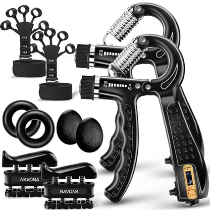 5/10 PCS Grip Strength Trainer Kit, Hand Gripper Strengthener, Forearm Strengthener, Finger Strengthener, Finger Exerciser, Stress Relief Ball,Forearm Workout Ring for Muscle Building and Injury Recover - size: Black-10P