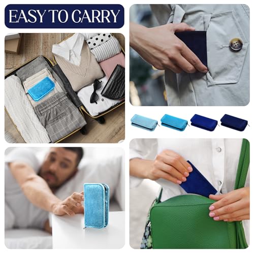 Coume 24 Sets Mini Manicure Set Bulk for Women Men Gifts for Coworkers Nail Grooming Kit 8 in 1 Nail Clippers Kit Luxurious Travel Case Stainless Steel Nails Clipper Set(Blue Series) - color: Blue Series
