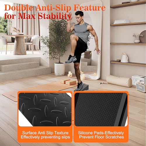 Steel Squat Wedge, 2 Pcs 800 lbs Max Capacity Block for Deeper Squat | 16° Ergonomic Heel Elevation; Non-Slip Feet; Anti-Slip Textured Top; Easy to Carry; Weightlifting; Foot Stretches; Home Gym