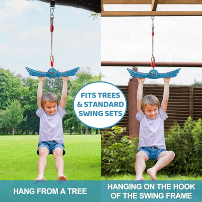 Ninja Twist Swing-360 Degree Handle Rotation Promotes Sensory Development, Arm Strength,Swingset Accessories Outdoor-Swing Spins Set (Blue) - color: Sky Blue