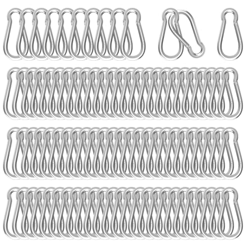 Heavy Duty Spring Snap Hook Carabiners, Galvanized Steel Quick Links, Spring Clips in Black & Silver, Multiple Sizes: 1.6Inch/2Inch/2.4Inch/3Inch/4Inch, for Swing Hammock Camping Keychain Outdoor - size: M5-120PCS, style: Silver