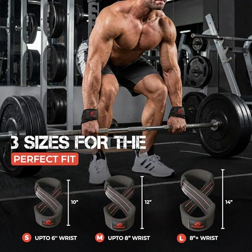 Figure 8 Lifting Strap Padded Deadlift Straps Heavy Duty Weight Lifting Straps Strongman Axle Bar Straps Weightlifting Wrist Wraps - color: Gray Camo, size: Large ( 8.0'' & UP Wrist Circumference )