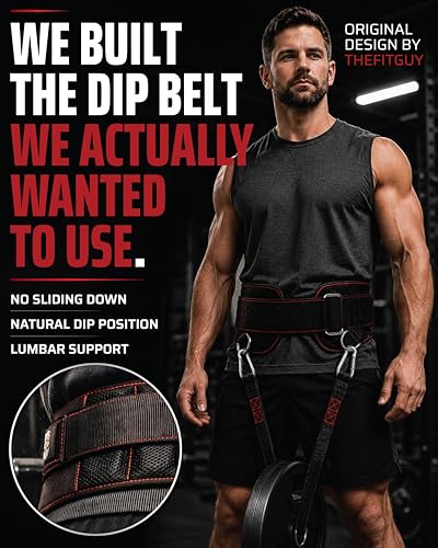 THEFITGUY Ultimate Dip Belt & Dumbbell Straps Bundle – For Loading Plates, Dumbbells & Barbells | Secure Fit, Horizontal Weight, Built for Heavy Dips & Squats