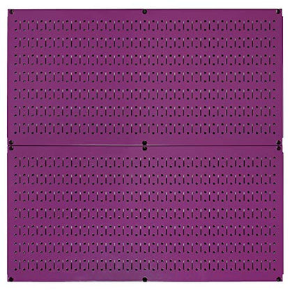 Wall Control Pegboard Rack Horizontal Metal Pegboard Garage Tool Storage Pack - Two 32-Inch Wide x 16-Inch Tall Easy To Install Peg Boards (Purple) - color: Purple