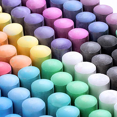 feela Sidewalk Chalk, 144 Pack 18 Colors Sidewalk Chalk Set For Kids Jumbo Chalk Bulk, Great for Kids Family, Paint on Sidewalk School Chalkboard Blackboard Street Playground - color: 144 pack Multiple