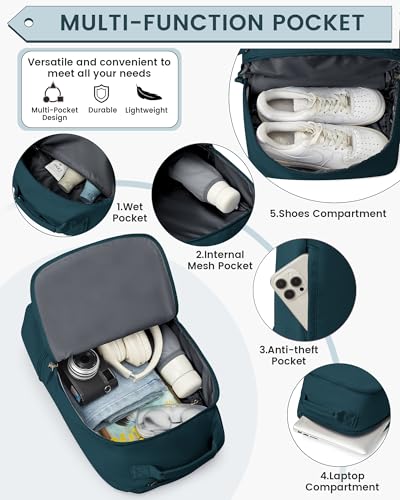 Gym Backpack for Women, Gym Bag with Shoe Compartment, Water Resistant Lightweight Sports Yoga Travel Backpack with Wet Pocket,Cheer Backpack,Blue | Sports Backpack with Wet Pocket Lightweight Cheer Bag Yoga Travel Casual Daypack & Luggage Strap & Water B