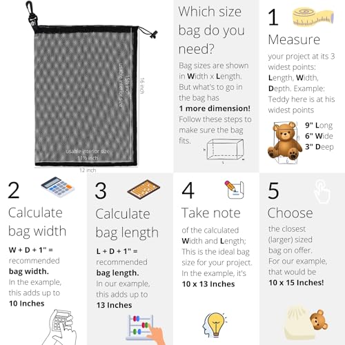 PALTERWEAR Mesh Drawstring Bag with Clip and Toggle Closure (Set of 4, Black, 12 x 16 Inch) for Camping, Outdoor, Shoes, Sandals, Multi-Use - size: 12 x 16 inch