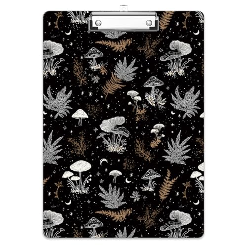 Rimilak Wood Clipboard, 8.5x11 Hardboard Clip Board, Mushroom Flower | Fun Design, Cute Custom Pattern, 9 x 12.5 in Letter Size for Classroom, Teachers, Kid, Woman, School & Office Supply - color: Mushroom Flower