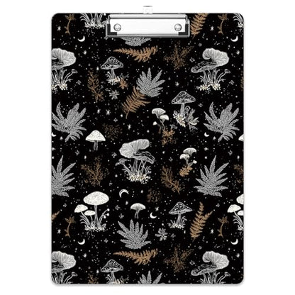 Rimilak Wood Clipboard, 8.5x11 Hardboard Clip Board, Mushroom Flower | Fun Design, Cute Custom Pattern, 9 x 12.5 in Letter Size for Classroom, Teachers, Kid, Woman, School & Office Supply - color: Mushroom Flower
