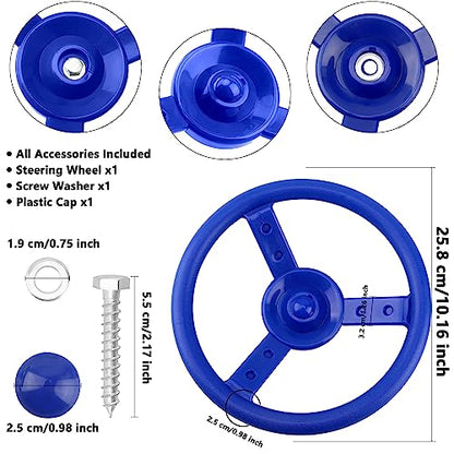 2 Pack Steering Wheel Playset Plastic Pirate Ships Wheel with Mounting Tools for Kids Playground Outdoor Gym (Red, Purple) - color: Red, Purple