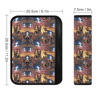 1 Pair Soft Padded Seat Belt Cover for Child, Most Cars, American Flag Patriotic German Shepherd Shoulder Harness Cover, Neck and Shoulder Support - color: Pattern 641