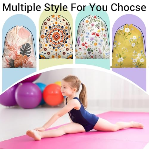 Gymnastics Grip Bag Lightweight Small Drawstring Grip Bags for Gymnasts - color: Mandala Floral-multi