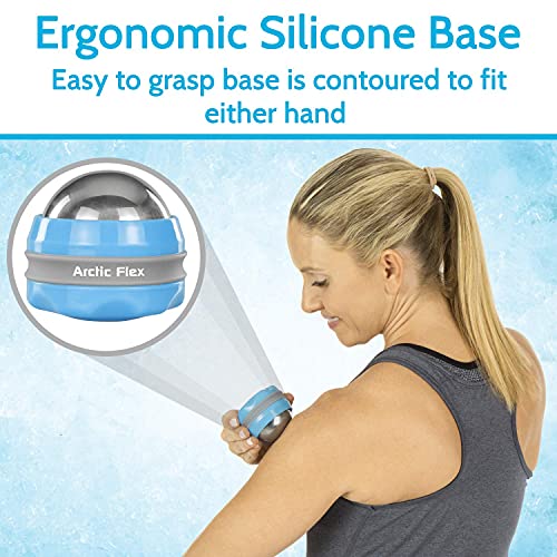 Arctic Flex Cold Massage Roller Ball (2 Pack) - Cryoball Massage Hand Ice | Ball - Sore Muscle Cold Therapy - Deep Tissue Depuffer Pain Relief - Jaw Eye Ice Depuffing Tool for Migraine, Injury, Foot