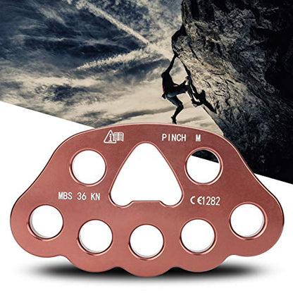 Uxsiya 36KN 8 Holes Outdoor Rigging Plate Rock Climbing Multi Anchor Point Connector Gear for Secure Climbing Adventures