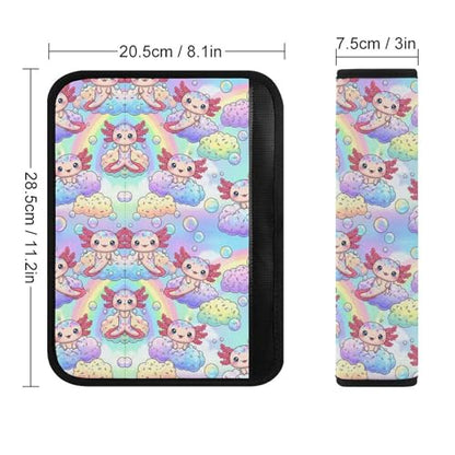 2 Pack Breathable Car Seat Straps Shoulder Pads for Adults and Children, All Vehicles, Cute Axolotl Art Harness Pads Strap, Pressure Relief - color: Pattern 704