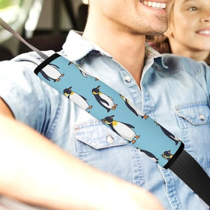 2 Pack Cute Penguin Blue Car Seat Straps Shoulder Pads Soft Padded Shoulder Harness Cover for Adult Use, Stroller Pushchair High Chair, Pressure Relief - color: Pattern 649