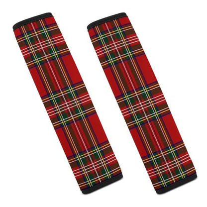 Universal Fit Seat Belt Cover for Adult Use, Stroller Pushchair High Chair, 2PCS Scottish Tartan Farmhouse Red Green Christmas Plaid Harness Pads Strap Shock Absorption - color: Pattern 275