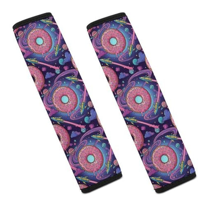 1 Pair Universal Fit Seat Belt Cover for Elderly Support, Most Cars, Donut Space Food Seat Belt Cushion, Neck and Shoulder Support - color: Pattern 545