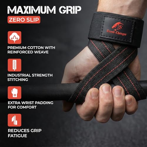 Figure 8 Lifting Strap Padded Deadlift Straps Heavy Duty Weight Lifting Straps Strongman Axle Bar Straps Weightlifting Wrist Wraps - color: Red/White, size: Medium ( Upto 8.0'' Wrist Circumference )