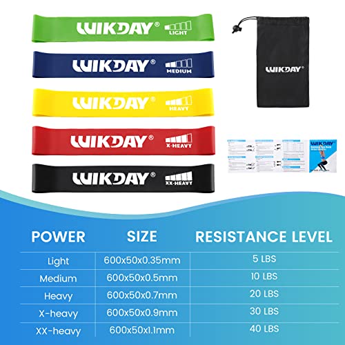 WIKDAY Resistance Bands for Working Out Exercise Loop Bands 10PCS Set Pull Up BandsWorkout Bands for Men Women Body Stretching, Crossfit Training, Home Workout, Physical Therapy, Booty Legs