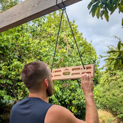 Bellaroca® Portable Hangboard for Rock Climbing – Wooden Climbing Fingerboard with Adjustable Rubber Plates and 12+ Grip Combinations for Bouldering and Finger Strength Training - style: Bar