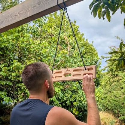 Bellaroca® Portable Hangboard for Rock Climbing – Wooden Climbing Fingerboard with Adjustable Rubber Plates and 12+ Grip Combinations for Bouldering and Finger Strength Training - style: Bar