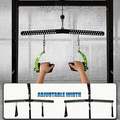 Multi-Grip LAT Pull Down Bar for Home Gym Fitness, Spreader Plate LAT Pulldown Attachments for Pulley System Cable Machine, Double to Single Cable Attachment Exercise Handle - color: Multi Hole Bar 2